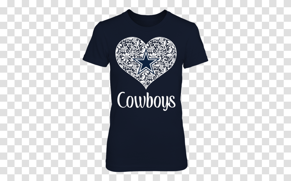 Cowboys Logo Lace Heart With Logo Shirt Dallas Warm Up T Shirts For Basketball, Clothing, Apparel, Symbol, T-Shirt Transparent Png