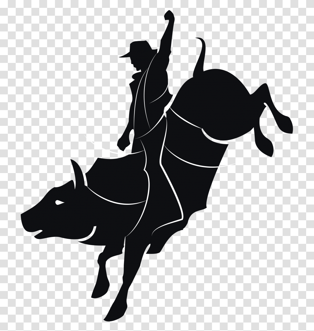 Cowboys Rodeo Bull Rider Silhouette, Stencil, Dance Transparent Png