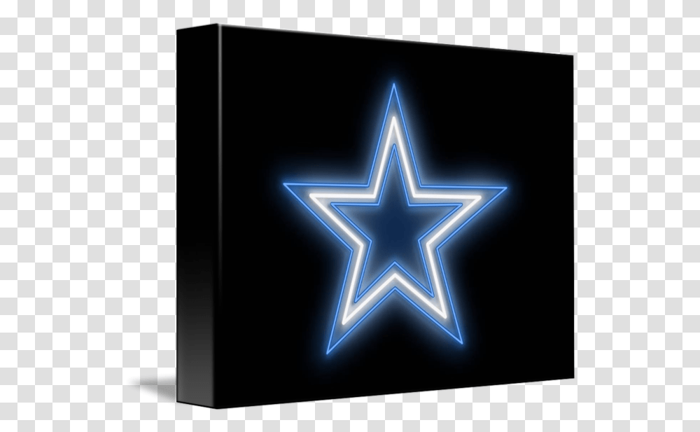Cowboys Star Neon Sign By Ricky Barnard Graphic Design, Cross, Symbol, Star Symbol, Lighting Transparent Png