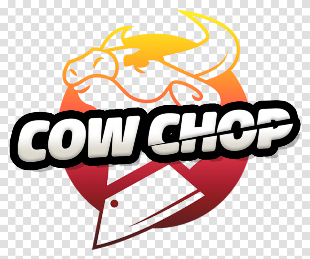 Cowchop Logo Design Illustration, Text, Label, Meal, Food Transparent Png