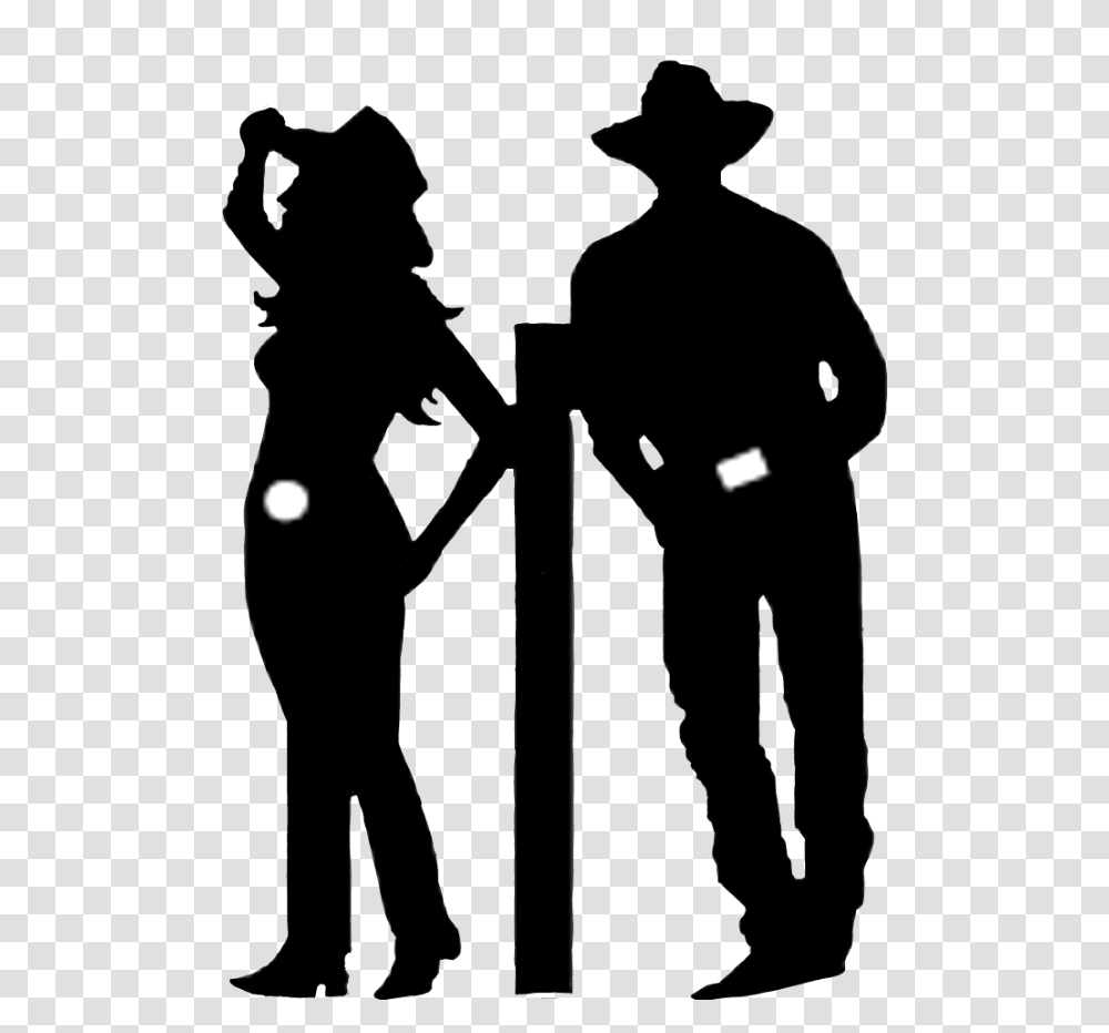 Cowgirl And Cowboy Silhouette Download Cowboy And Cowgirl, Person, Duel, Ninja Transparent Png