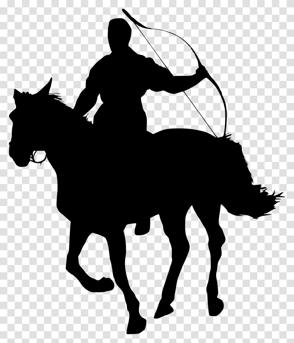 Cowgirl And Horse Silhouette, Gray, World Of Warcraft Transparent Png