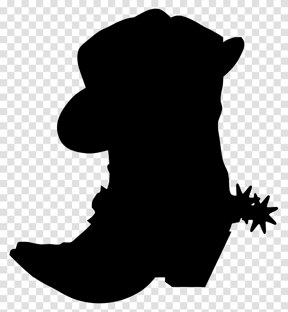 Cowgirl Boot Clipart Clipart Cowboy Boot Silhouette, Gray, World Of Warcraft Transparent Png