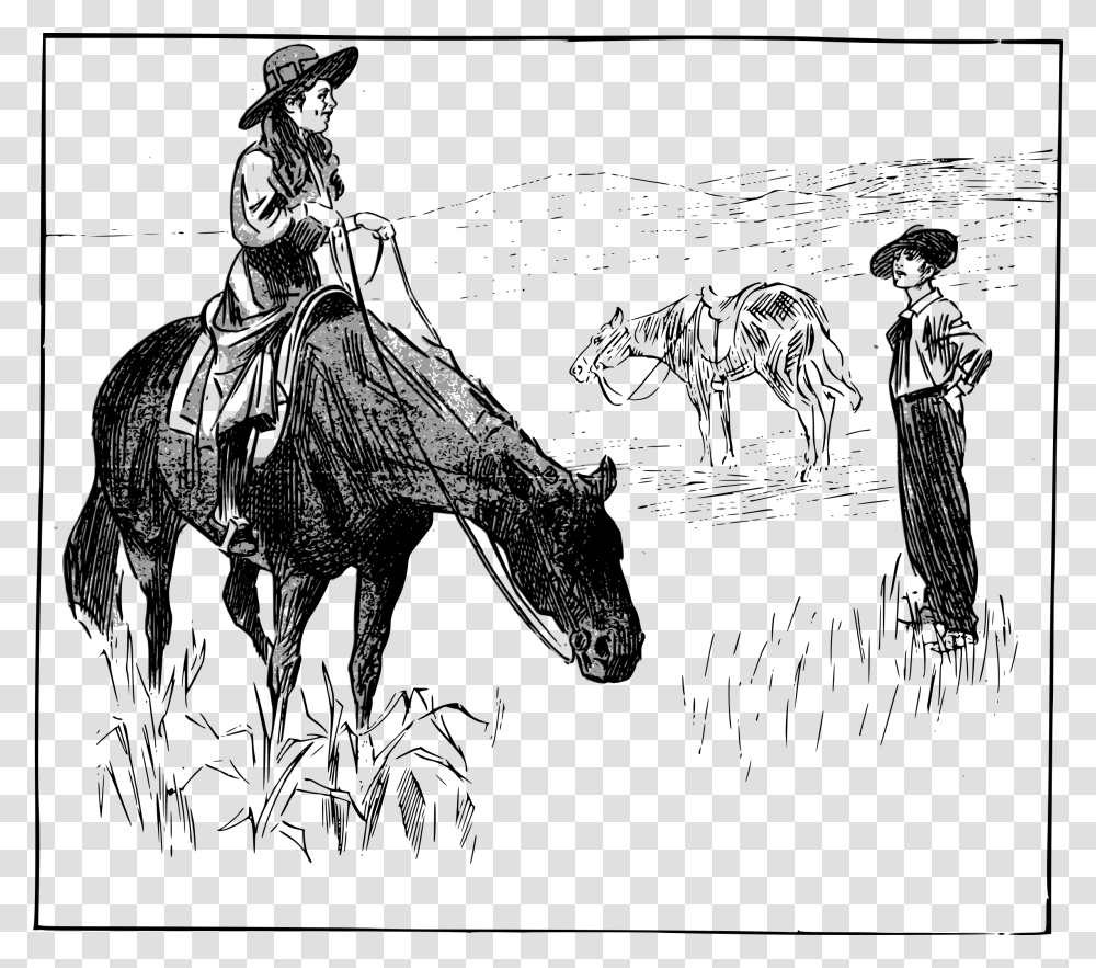 Cowgirl On A Horse Clip Arts Desenho De Vaqueiras, Person, Nature, Outdoors, Leisure Activities Transparent Png