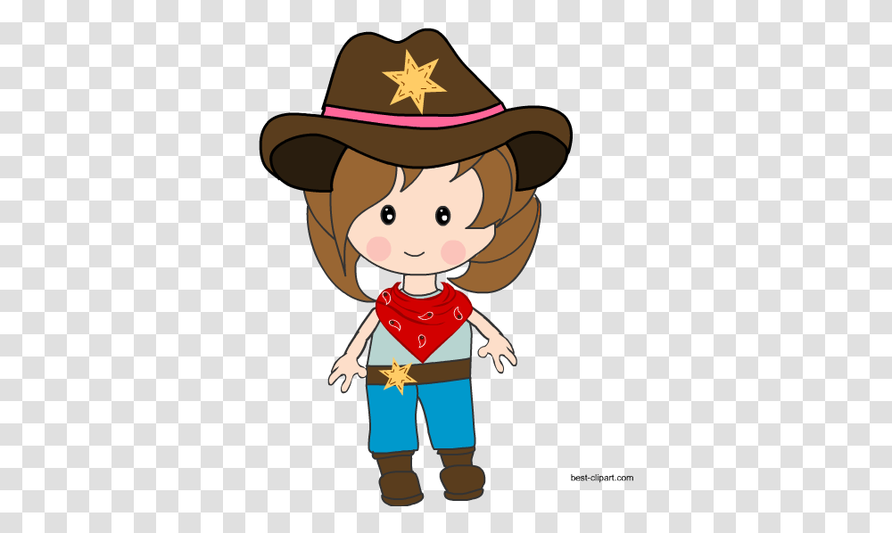 Cowgirl Standing In Western Dress Clipart, Apparel, Hat, Toy Transparent Png