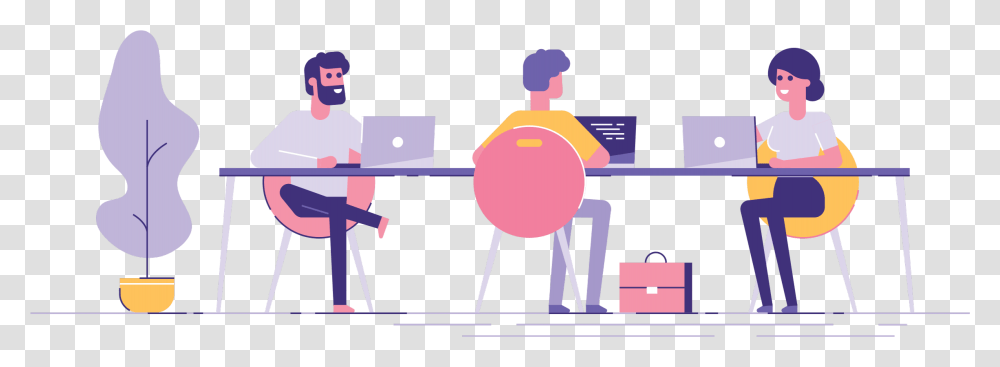 Coworking Space Illustration, Person, Dating, Furniture Transparent Png