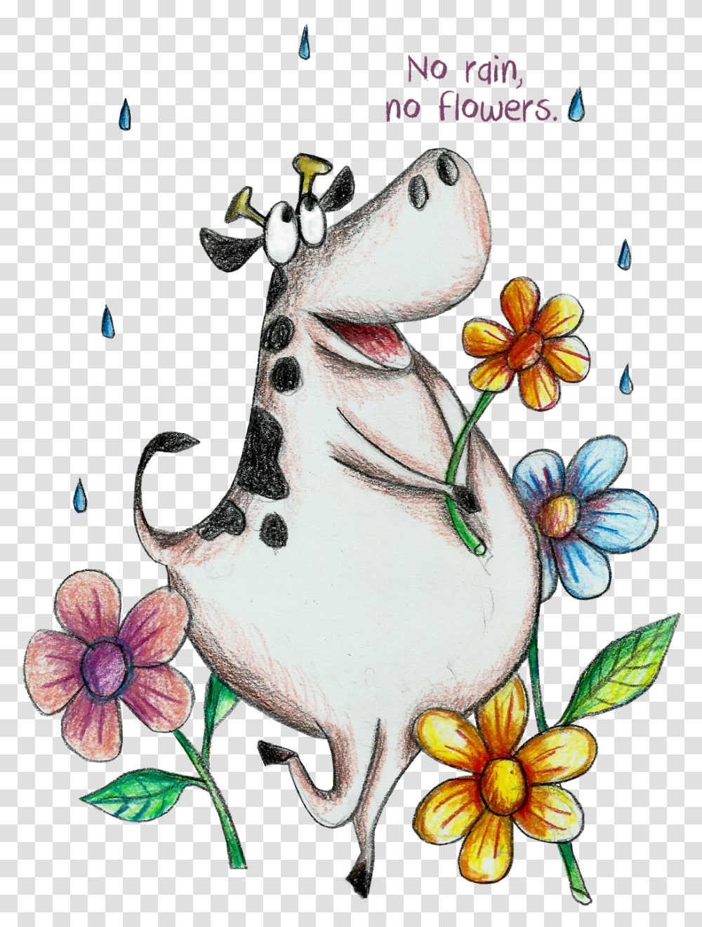Cows Clipart Flower Cartoon, Floral Design, Pattern, Plant Transparent Png