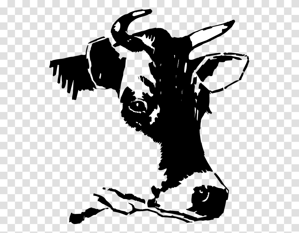 Cows Head Clipart, Silhouette, Stencil, Musician Transparent Png