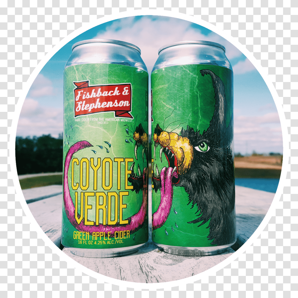 Coyote Verde Green Apple Hard Cider - Fishback & Stephenson Caffeinated Drink, Tin, Can, Bird, Animal Transparent Png