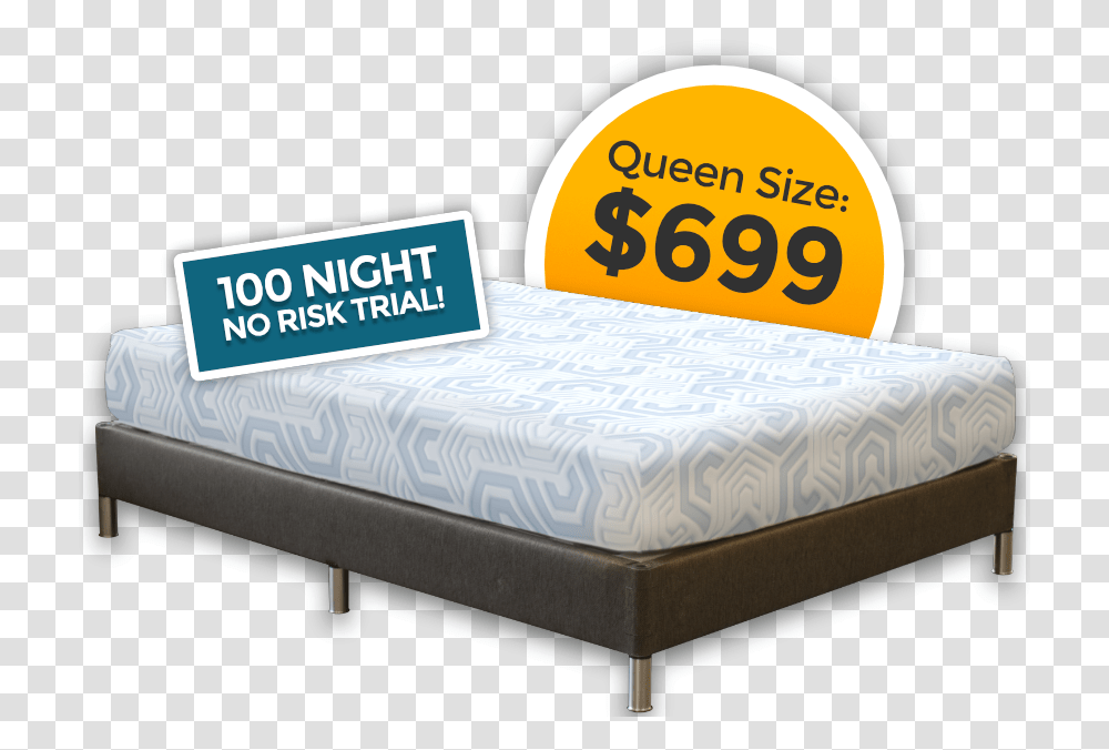 Cozy Bed Memory Foam Mattress Bed Frame, Furniture, Cushion, Chair Transparent Png