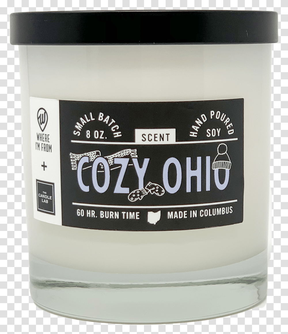 Cozy Ohio Candle Tag Cosmetics, Bottle, Food, Deodorant, Yogurt Transparent Png