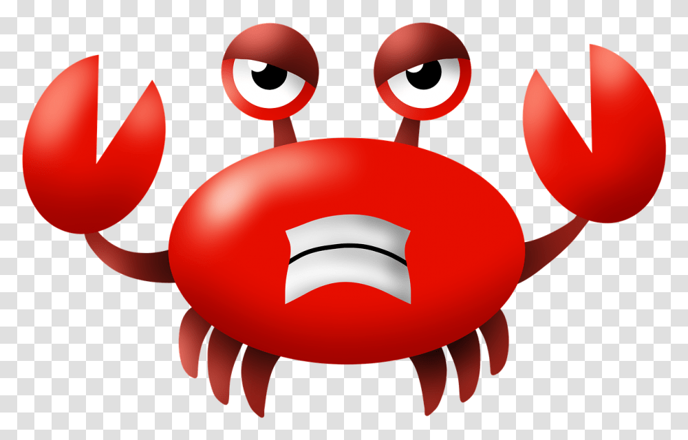 Crab Crabby Angry Free Image On Pixabay Cartoon Crab Angry, Seafood, Sea Life, Animal, Crawdad Transparent Png