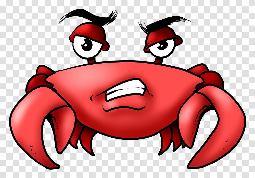 Crab Crabby Angry Free Image On Pixabay Cartoon Crab Drawing, Seafood, Sea Life, Animal Transparent Png