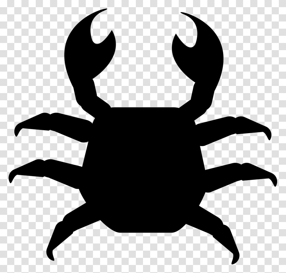 Crab Top View Of Animals, Seafood, Sea Life, Stencil, Person Transparent Png