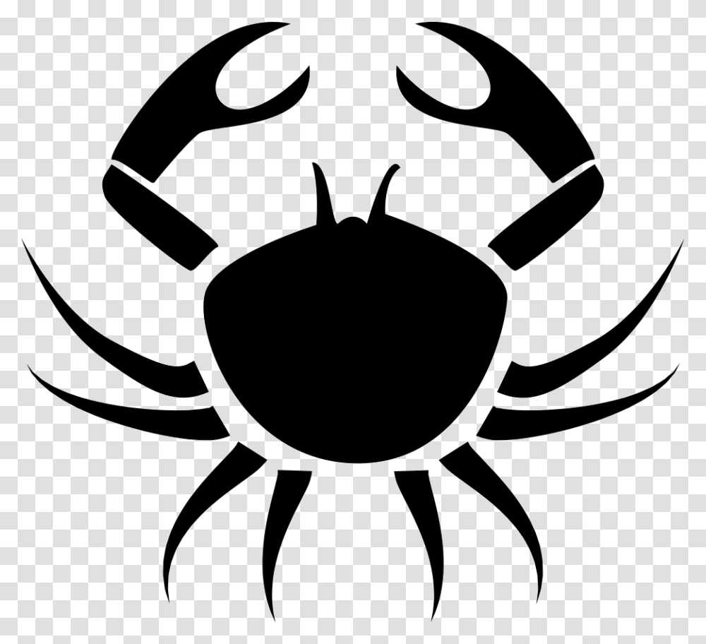 Crabs Clipart Svg Free Zodiac Cancer, Seafood, Sea Life, Animal, Stencil Transparent Png