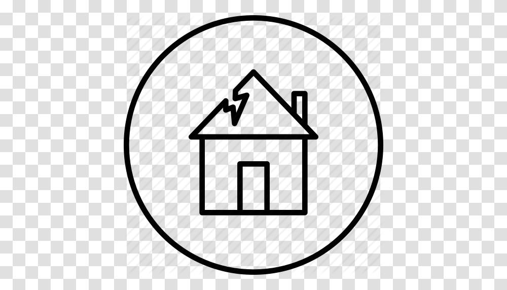 Crack Home House Low Quality Thunder Icon, Sphere, Plan, Plot Transparent Png