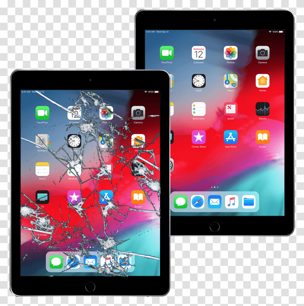 Cracked Screen Ipad 9.7, Computer, Electronics, Tablet Computer, Mobile Phone Transparent Png