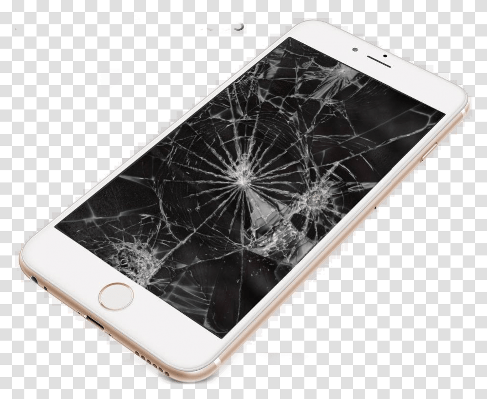 Cracked Screen Iphone 6 Gold Cracked Phone Screen, Electronics, Mobile Phone, Cell Phone Transparent Png