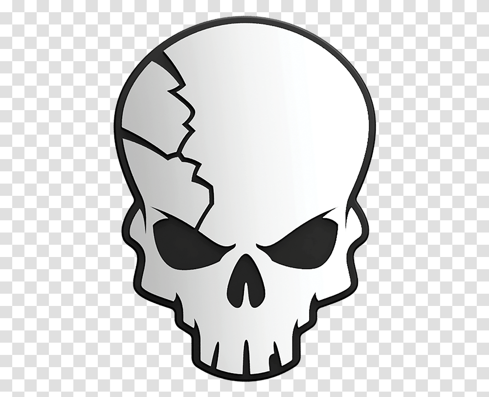 Cracked Skull 3d Chrome Plated Sticker Skull Breaker Challenge Video, Stencil, Mask, Pillow, Cushion Transparent Png