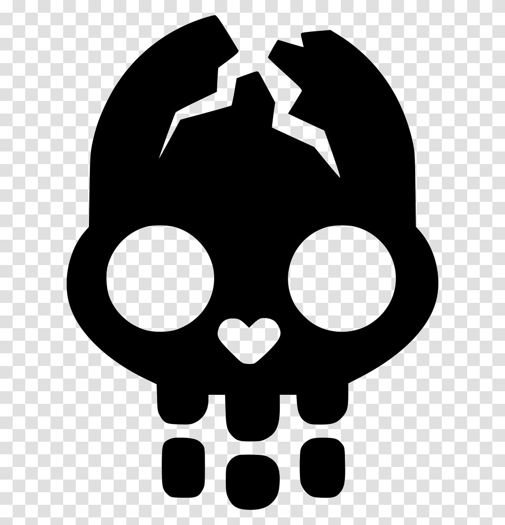 Cracked Skull Icon Free Download, Stencil Transparent Png