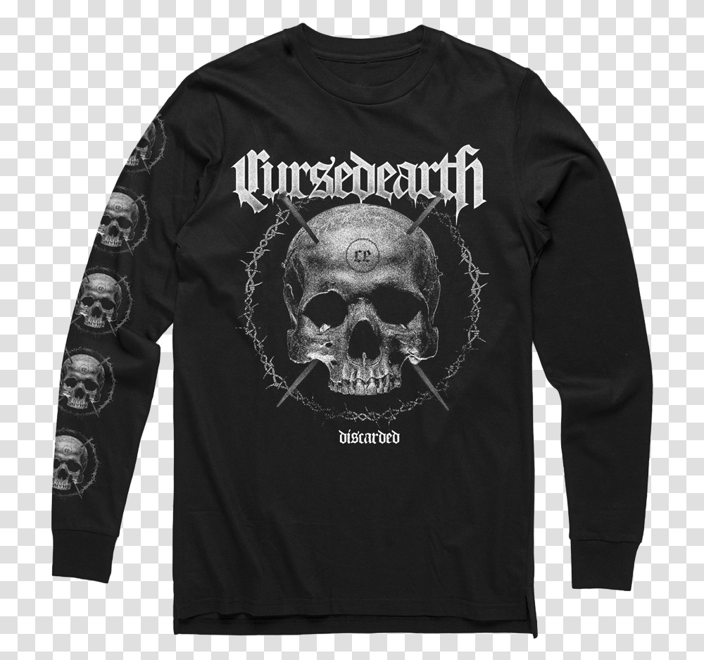 Cracked Skull Skull, Sleeve, Apparel, Long Sleeve Transparent Png