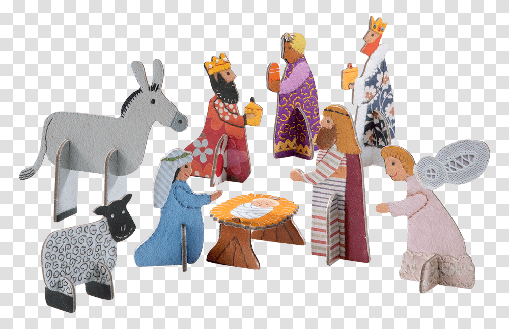 Craft Donkey Nativity Scene Download Donkey, Person, Mammal, Animal Transparent Png