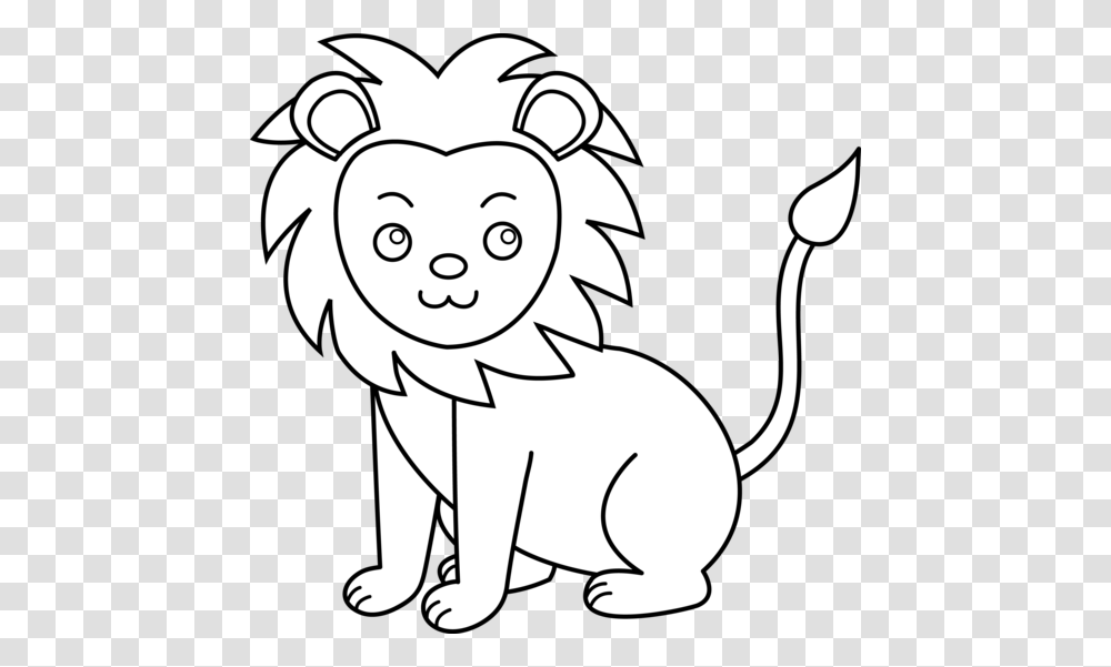 Crafts Cute Lion Line, Stencil, Mammal, Animal Transparent Png