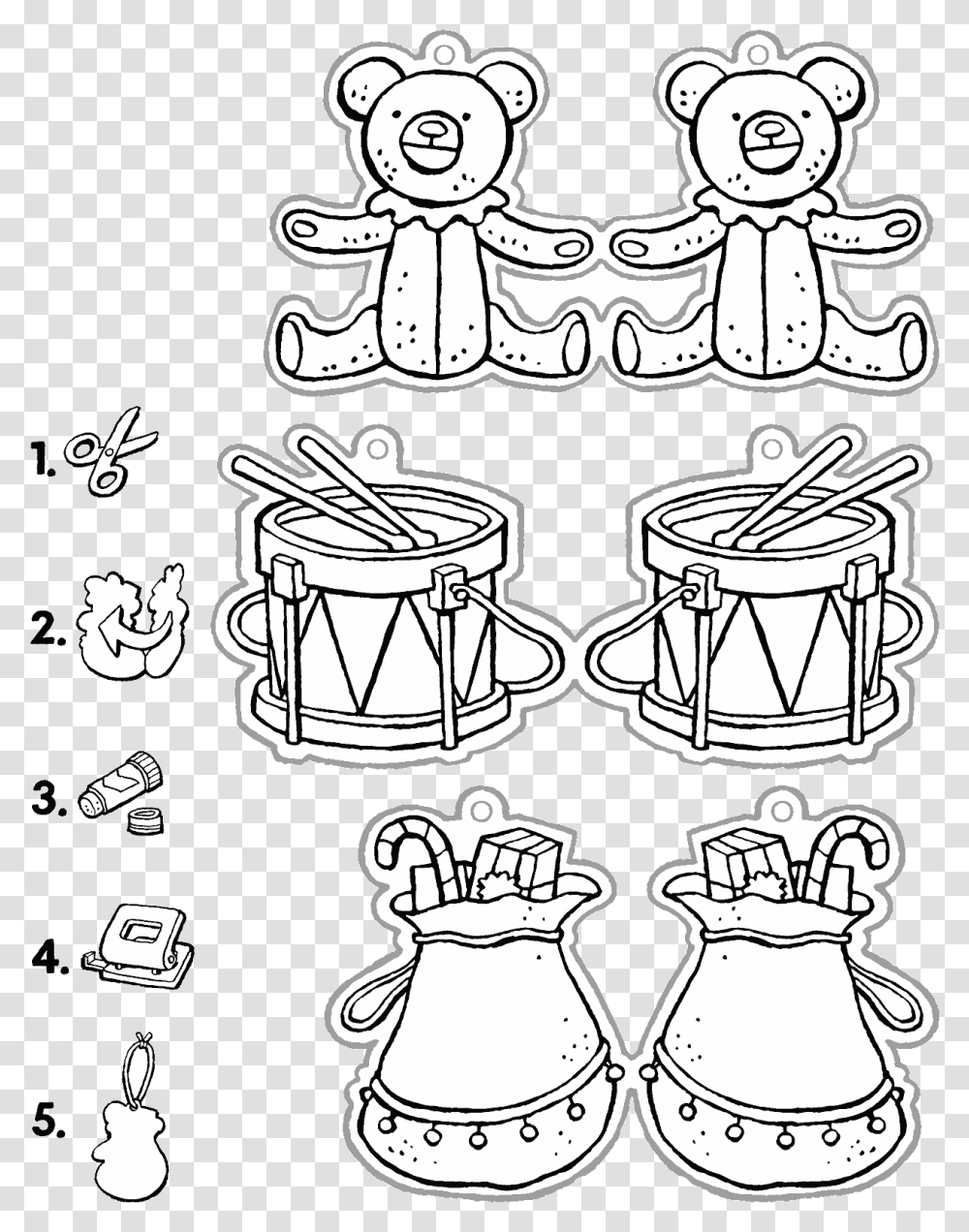 Crafts Decorations To Put In The Christmas Tree Colouring Cartoon, Drum, Percussion, Musical Instrument, Kettledrum Transparent Png