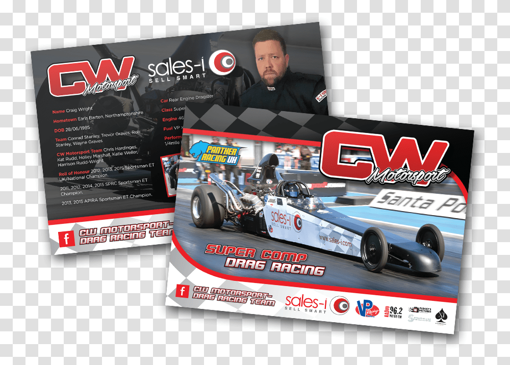 Craig Wright Drag Racing Hero Card Handout Download Indycar Series, Person, Human, Vehicle, Transportation Transparent Png