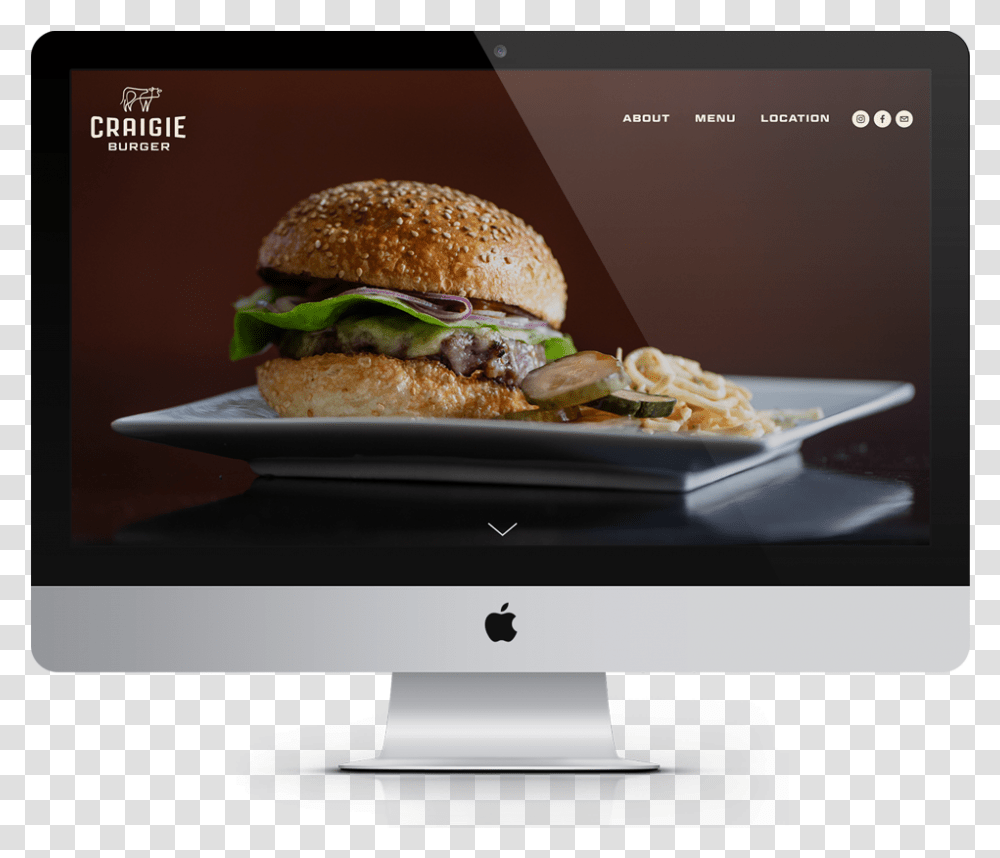 Craigie Burger Imac, Food, LCD Screen, Monitor, Electronics Transparent Png