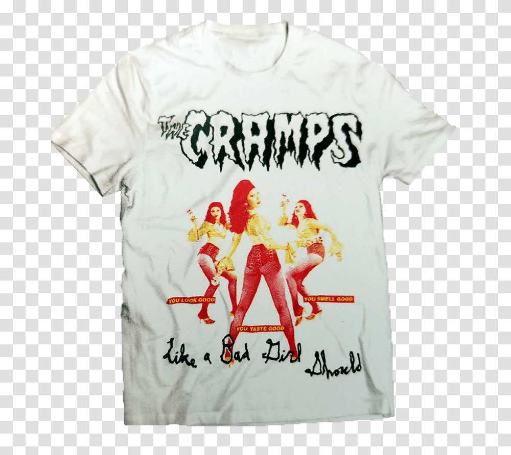Cramps Like A Bad Girl Should Shirt, Apparel, T-Shirt, Person Transparent Png