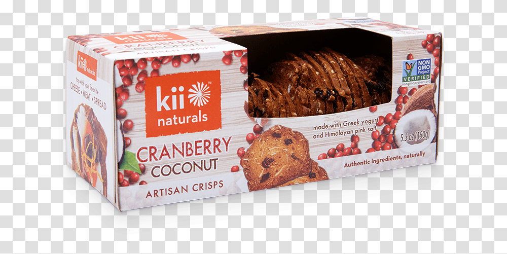 Cranberry Coconut Kii Naturals Artisan Crackers, Bread, Food, Bakery, Shop Transparent Png