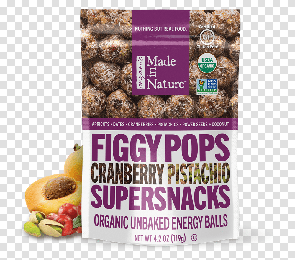 Cranberry Pistachio Figgy Pops Made In Nature Fruit Fusion Superberry, Food, Sesame, Seasoning, Popcorn Transparent Png