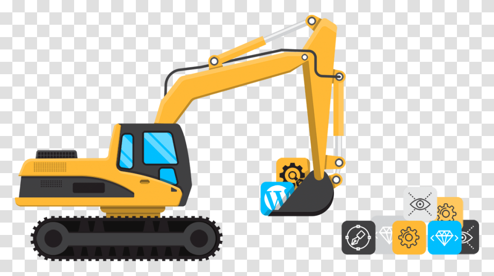 Crane, Bulldozer, Tractor, Vehicle, Transportation Transparent Png