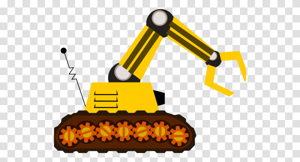 Crane Clipart Cartoon Construction Machine Clipart, Tractor, Vehicle, Transportation, Bulldozer Transparent Png