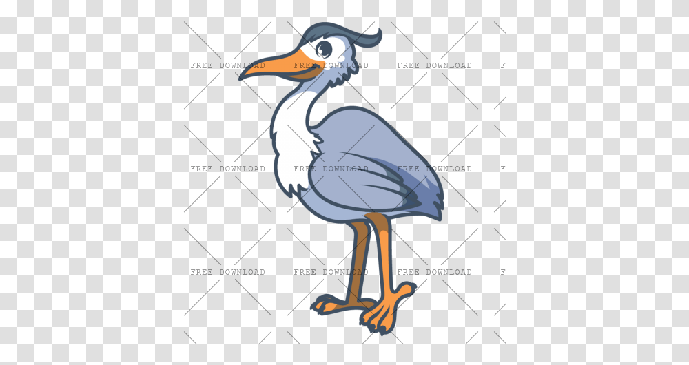 Crane Stork Bird Image With Background Crane Bird Cartoon, Pelican, Animal, Waterfowl, Lamp Transparent Png