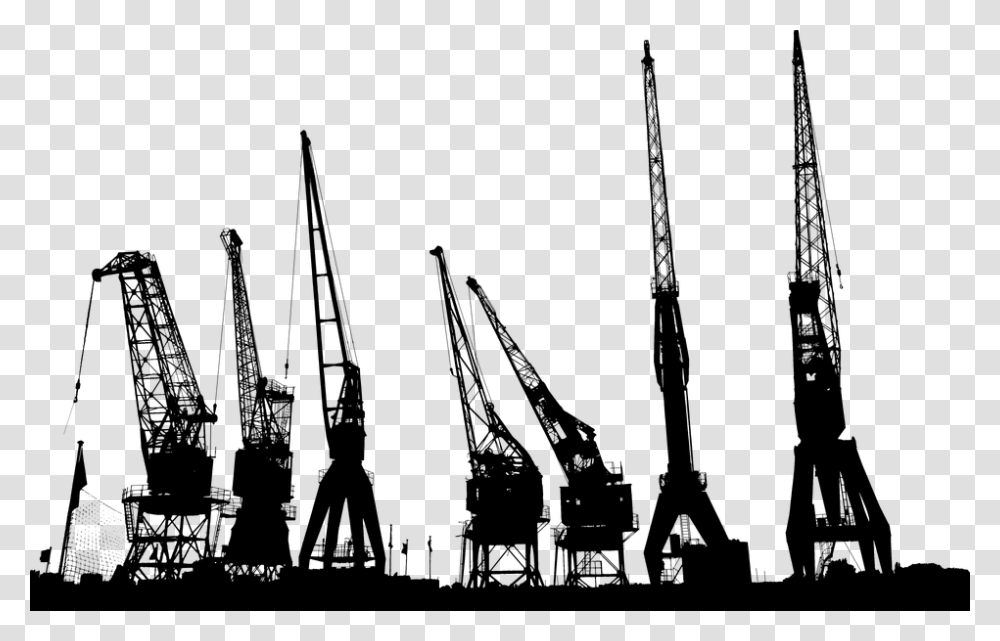 Cranes Industrial Construction City Cityscape, Gray, World Of Warcraft Transparent Png