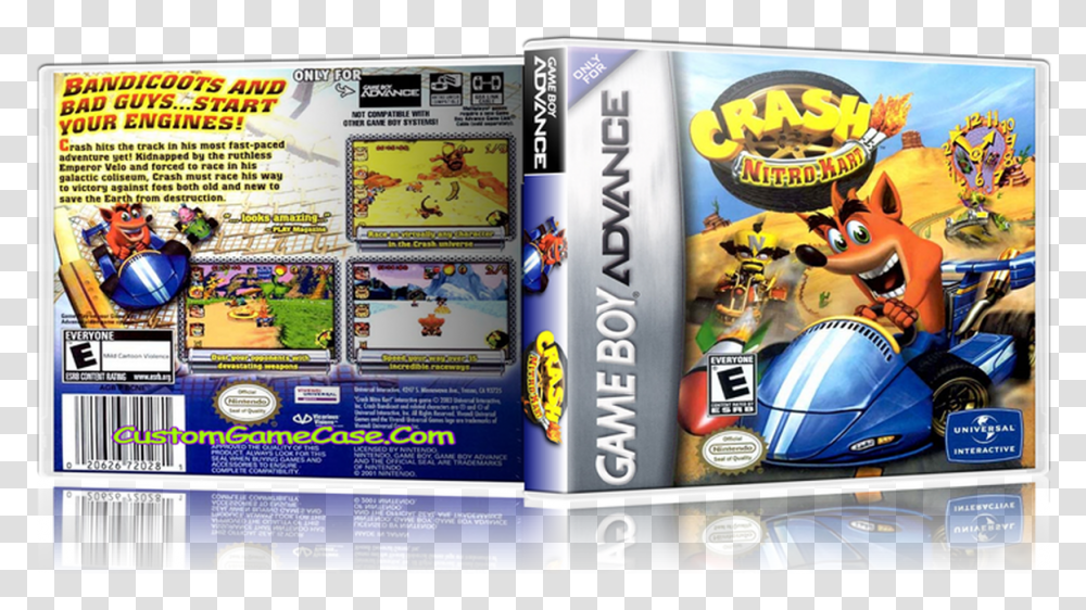 Crash Bandicoot Nitro Kart Nintendo Game Boy Advance Crash Nitro Kart, Menu, Dvd, Disk Transparent Png