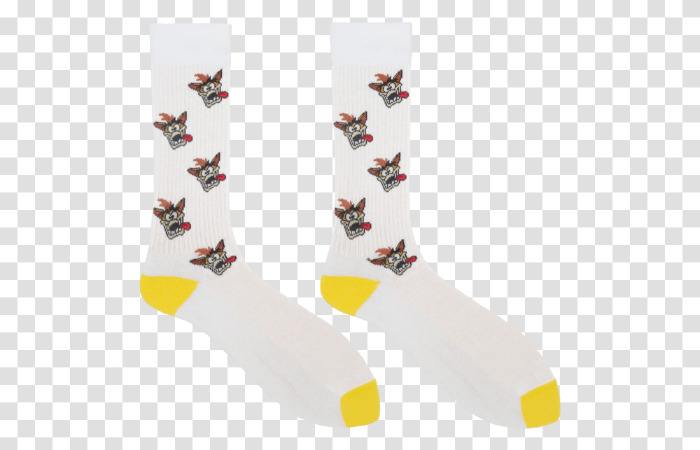 Crash Bandicoot White Sports Socks Sock, Clothing, Apparel, Shoe, Footwear Transparent Png