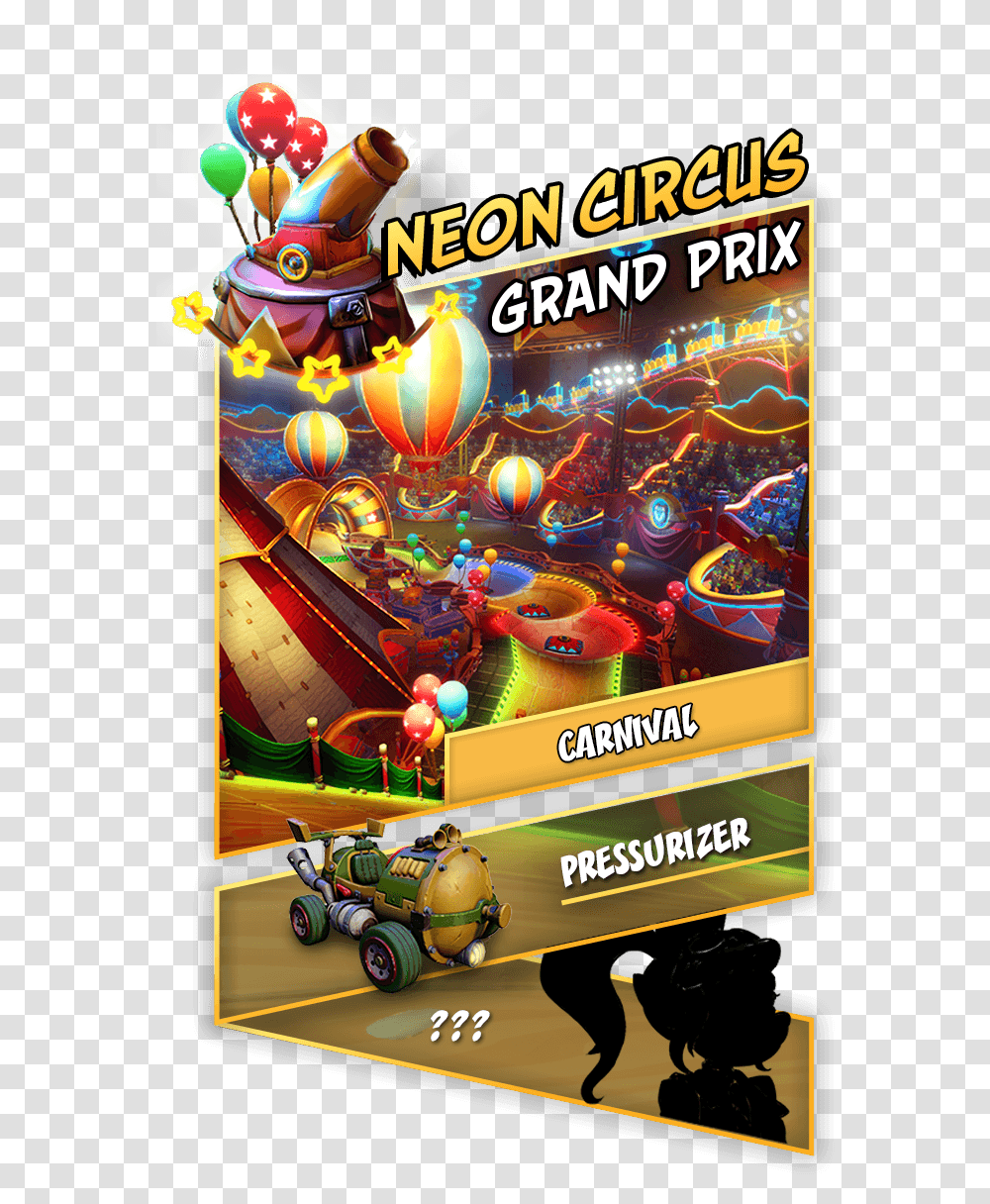 Crash Team Racing Nitro Fueled Grand Prix Neon Circus, Wheel, Machine, Overwatch, Arcade Game Machine Transparent Png