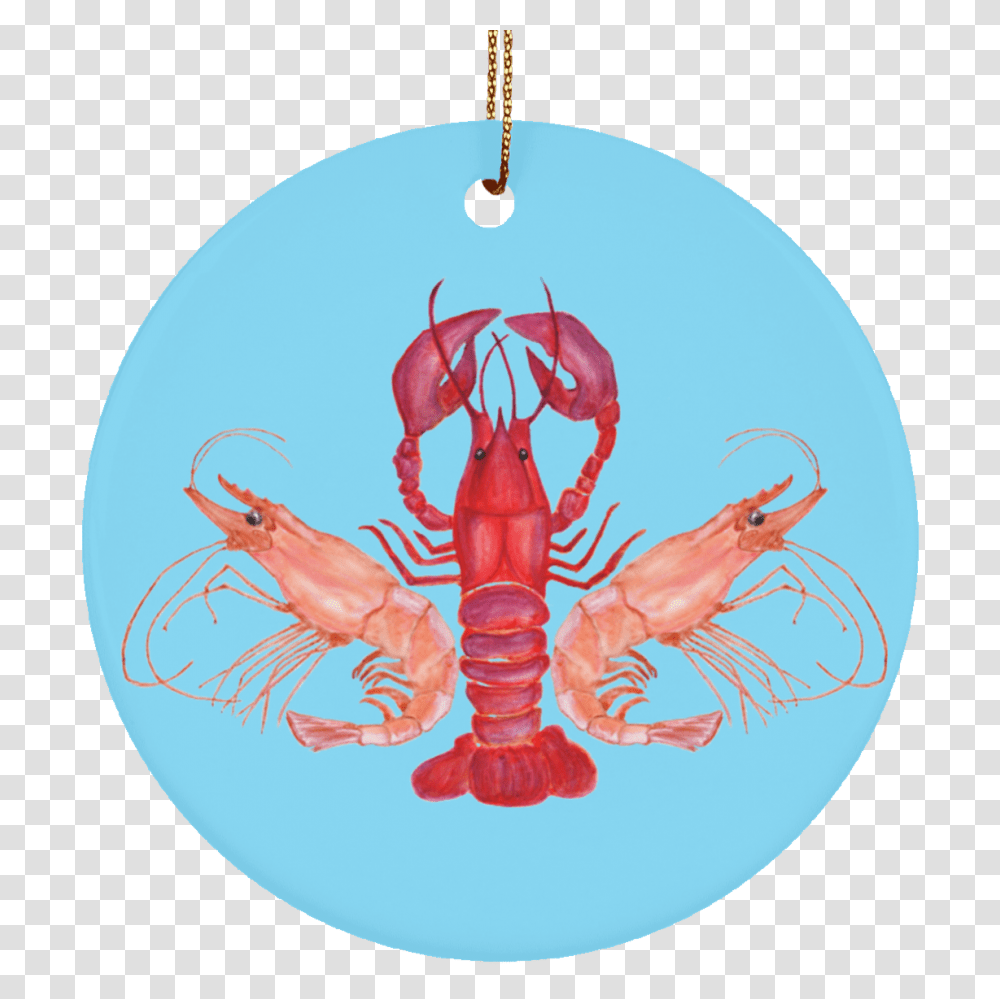 Crawfish And Shrimps Ceramic Circle Ornament, Food, Sea Life, Animal, Seafood Transparent Png