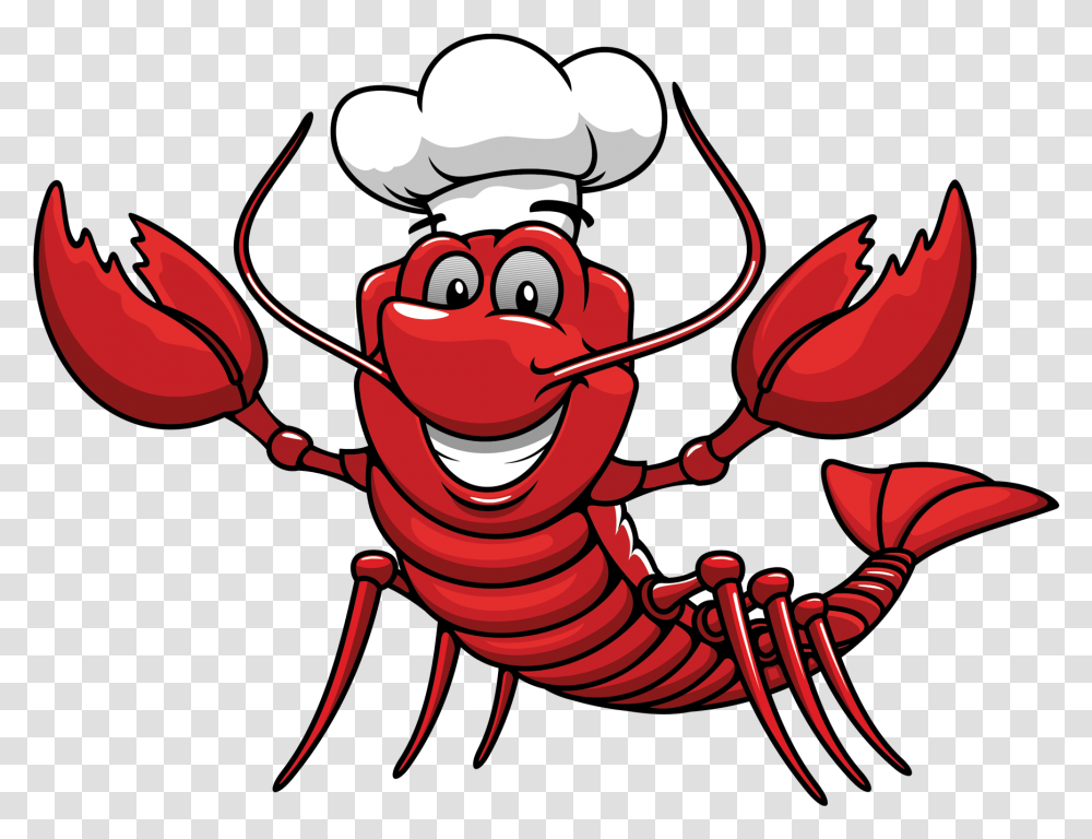 Crawfish Lobster Chef, Food, Seafood, Sea Life, Animal Transparent Png