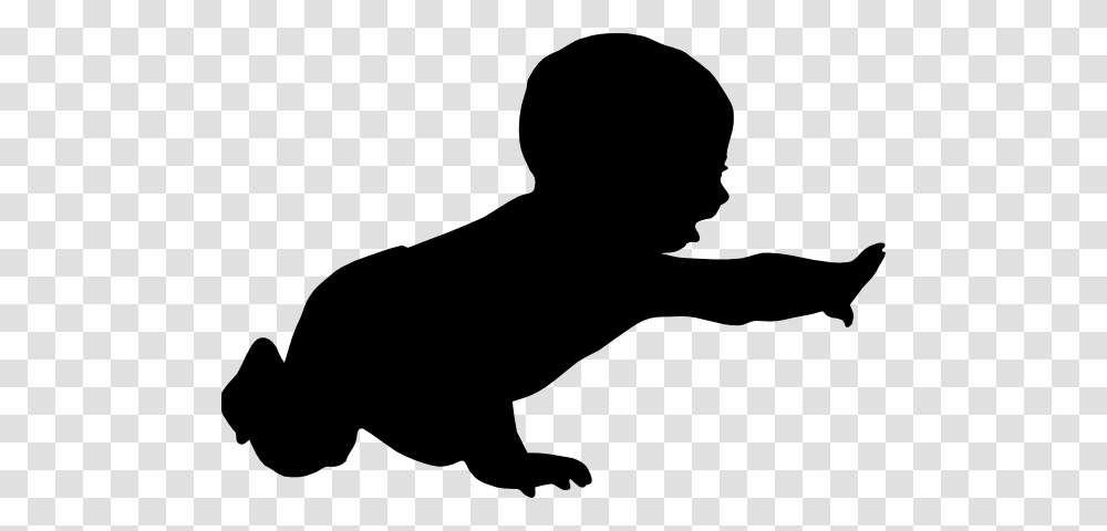 Crawling Baby Clip Art, Silhouette, Person, Human, Kneeling Transparent Png