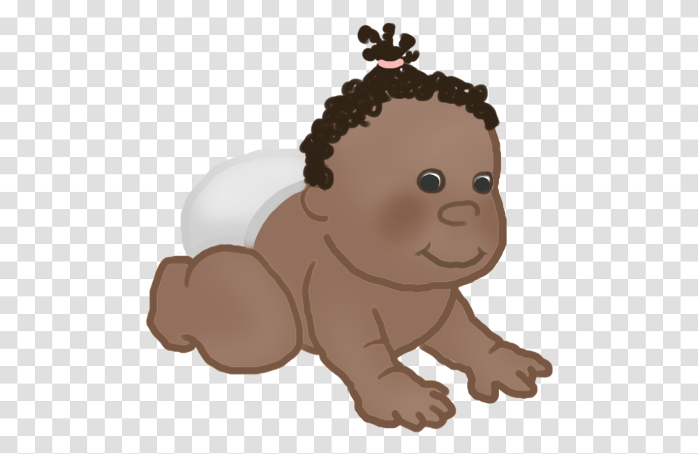 Crawling Baby Clipart Dark Curls Cartoon, Plush, Toy, Birthday Cake, Food Transparent Png