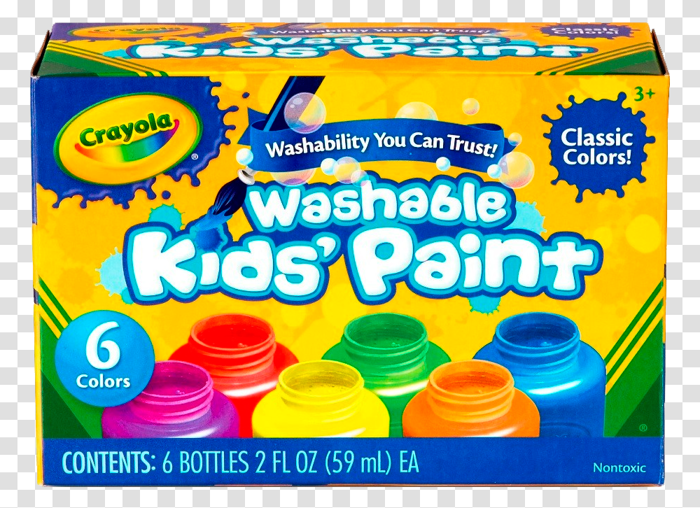 Crayola Washable Kids Paint, Food, Meal, Plastic, Dish Transparent Png