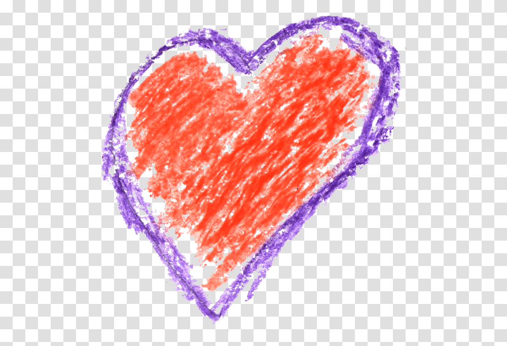 Crayon Drawings, Heart, Fungus, Cushion, Purple Transparent Png