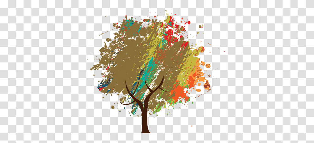 Crayon Painted Abstract Tree & Svg Vector File Illustration, Ornament, Pattern, Graphics, Art Transparent Png
