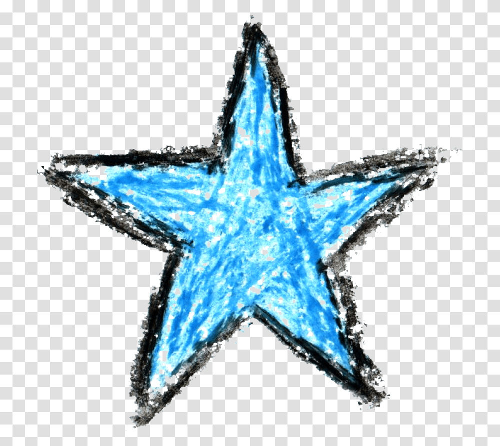 Crayon Star Drawing, Cross, Star Symbol, Sea Life Transparent Png