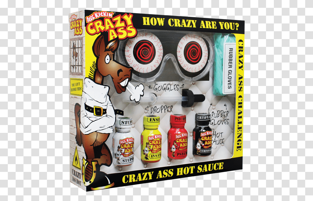 Crazy Ass Challenge Hot Sauce, Label, Tin, Poster Transparent Png