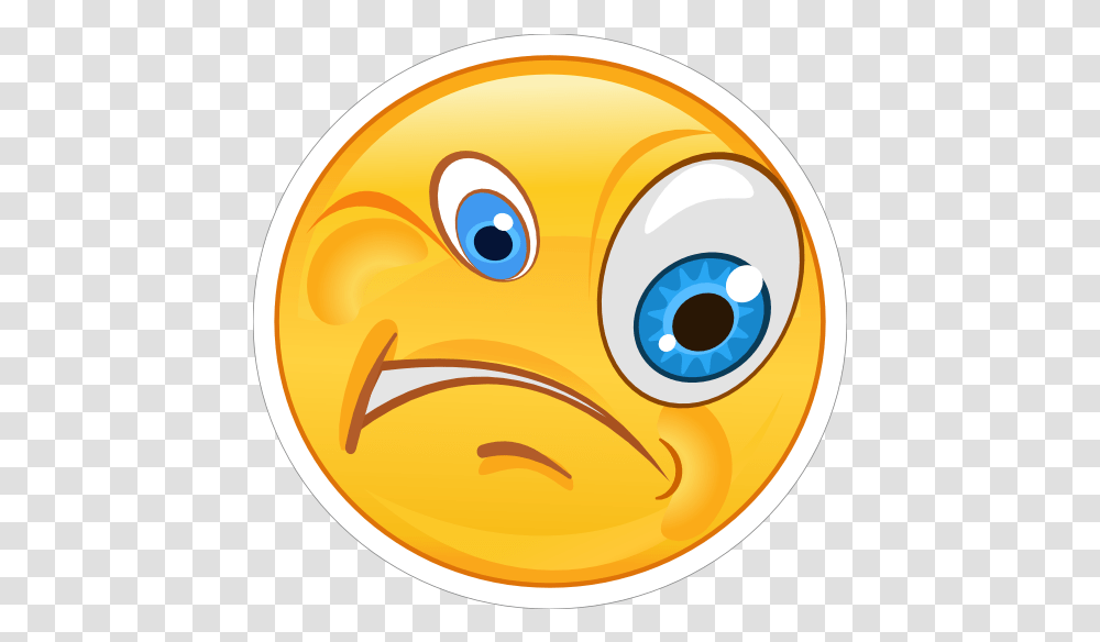 Crazy Confused Emoji Sticker Crazty Emoji, Animal, Fish, Head, Bird Transparent Png